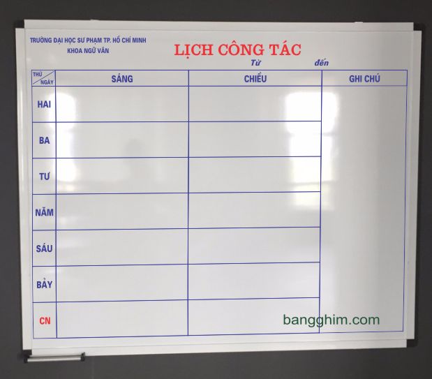 bảng lịch công tác mẫu 1bfn